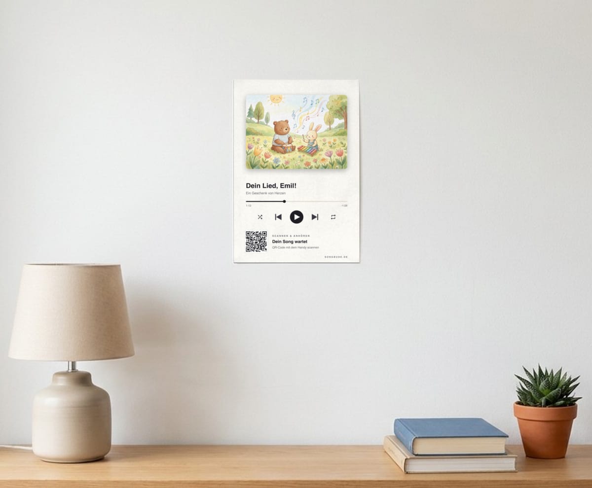 Song-Poster 20×30 cm (selbstklebend) – Beispiel